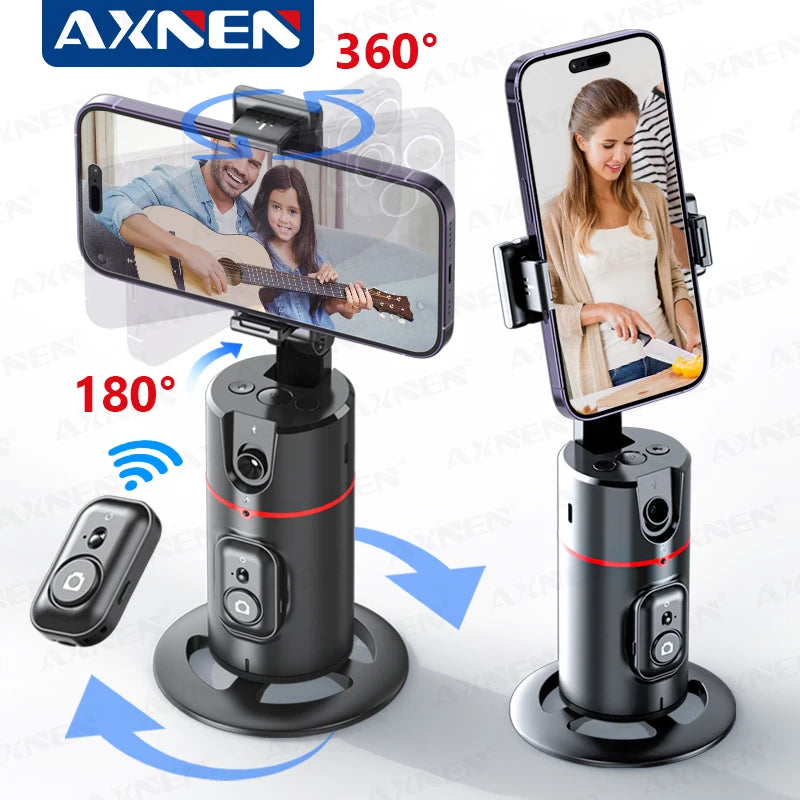 AXNEN P02 360 Rotation Follow-up Gimbal Stabilizer Monopod Desktop Tracking Gimbal with Remote for Phone Live Photography