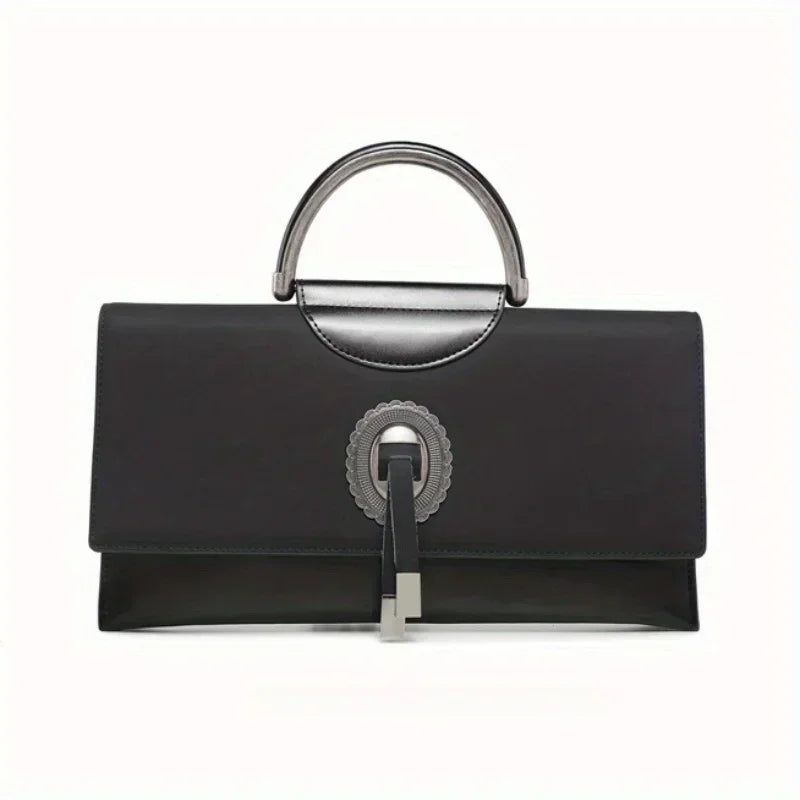 Lux PU Solid Crossbody Messenger Bag — Black | KIMLUD