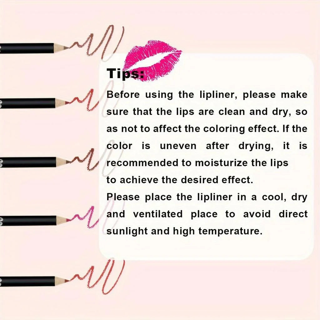 Luxury Matte Lip Liner, Long-Lasting, Smooth Application for Perfect Outline & Filling, Versatile Shades for All Skin Types