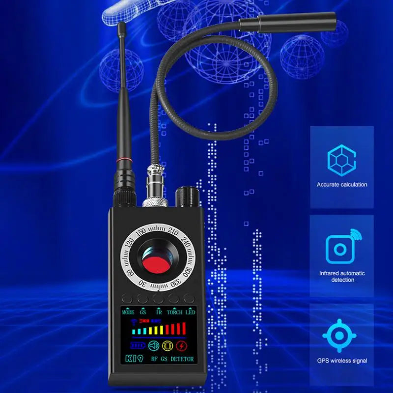 Compact Wireless RF Signal Detector Anti Wiretap Bug Scanner — Black | KIMLUD