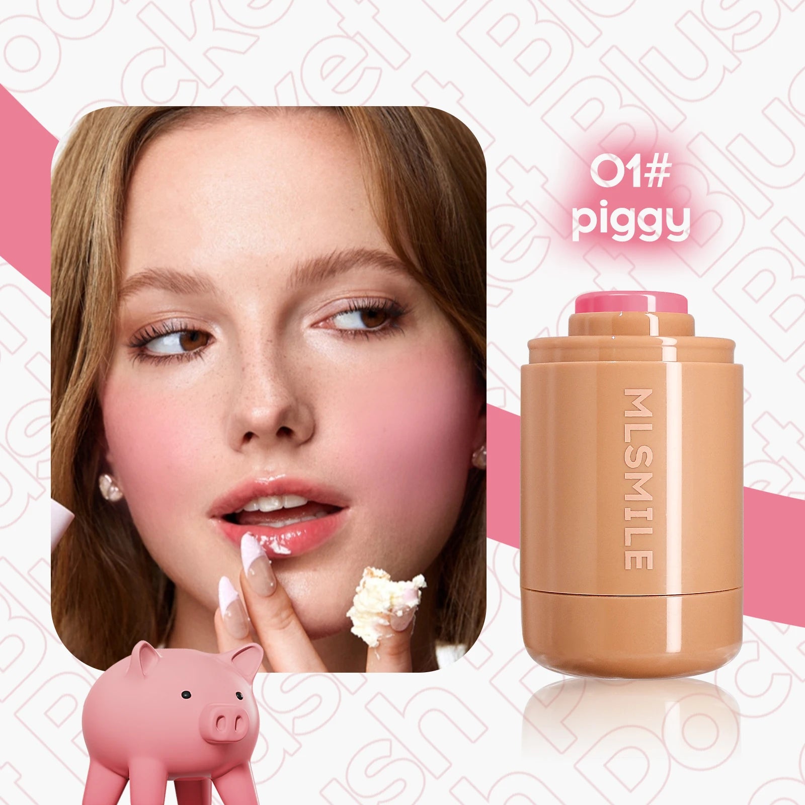 Blush Makeup, Natural-Looking Matte Waterproof&Long Lasting, Moisturizing&Lightweight Blendable Feel Blush Highlight Makeup