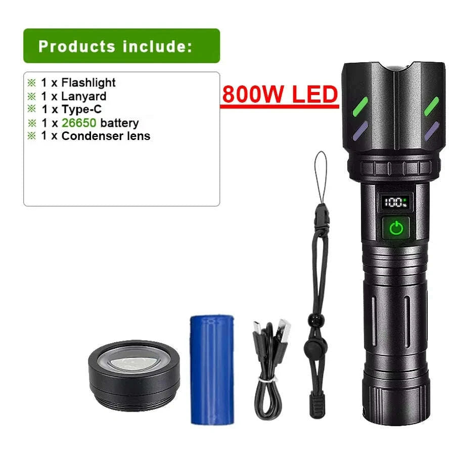 most-powerful-200000lm-tactical-flashlight-firestarter-high-power-led-flashlight-type-c-rechargeable-torch-laser-pointer-outdoorkimludkimlud-35562540