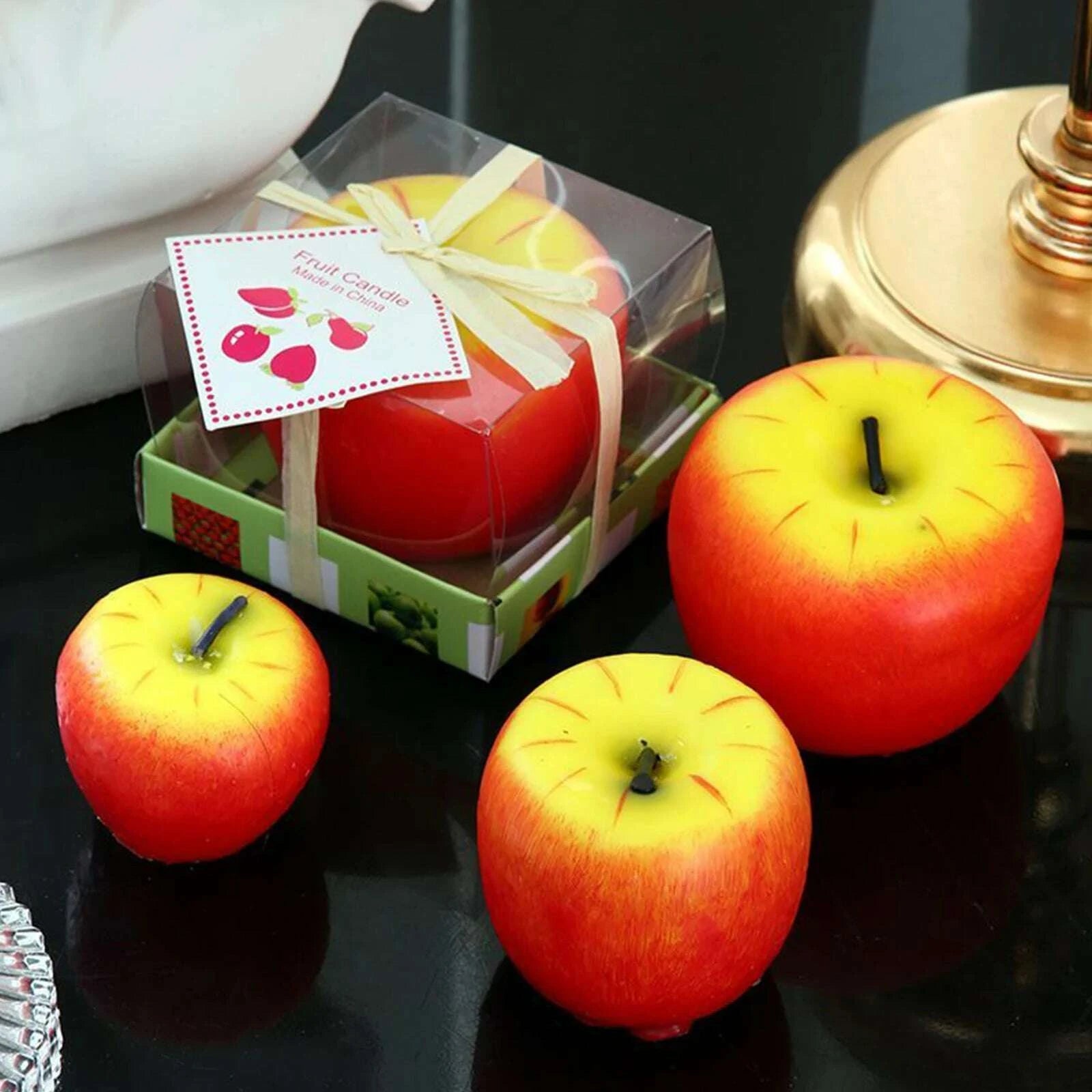 KIMLUD, Apple Candle Christmas Artificial Creative 3D Apple Shaped Candle Gifts for Wax Gifts for Christmas Party Home Table Decor, KIMLUD Womens Clothes