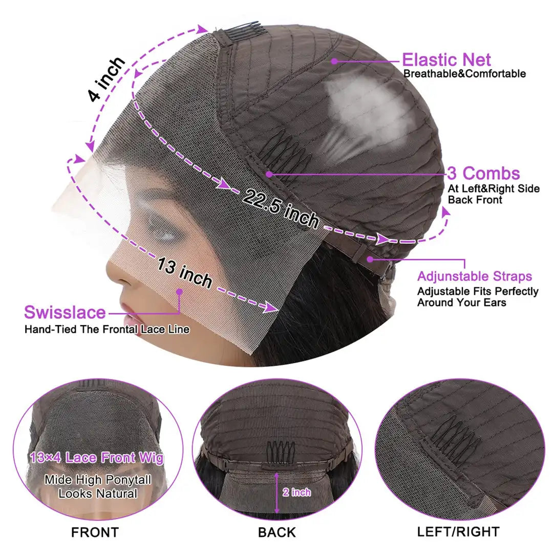Lace Front Wig – 180 Density – Human Hair – Natural Black | KIMLUD