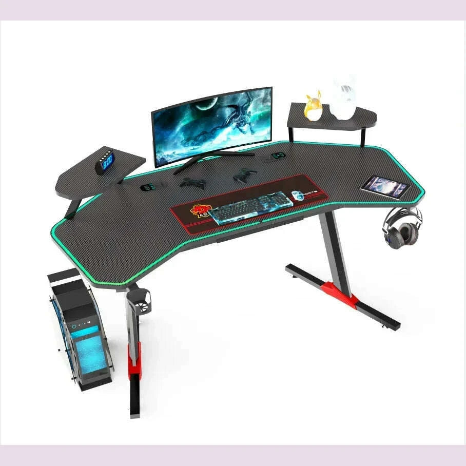 a-new-arrival-160cm-carbon-fiber-large-desktop-gaming-desk-with-headphone-hook-and-cup-holder-black-big-gaming-tablekimlud-womens-fashion-34603941