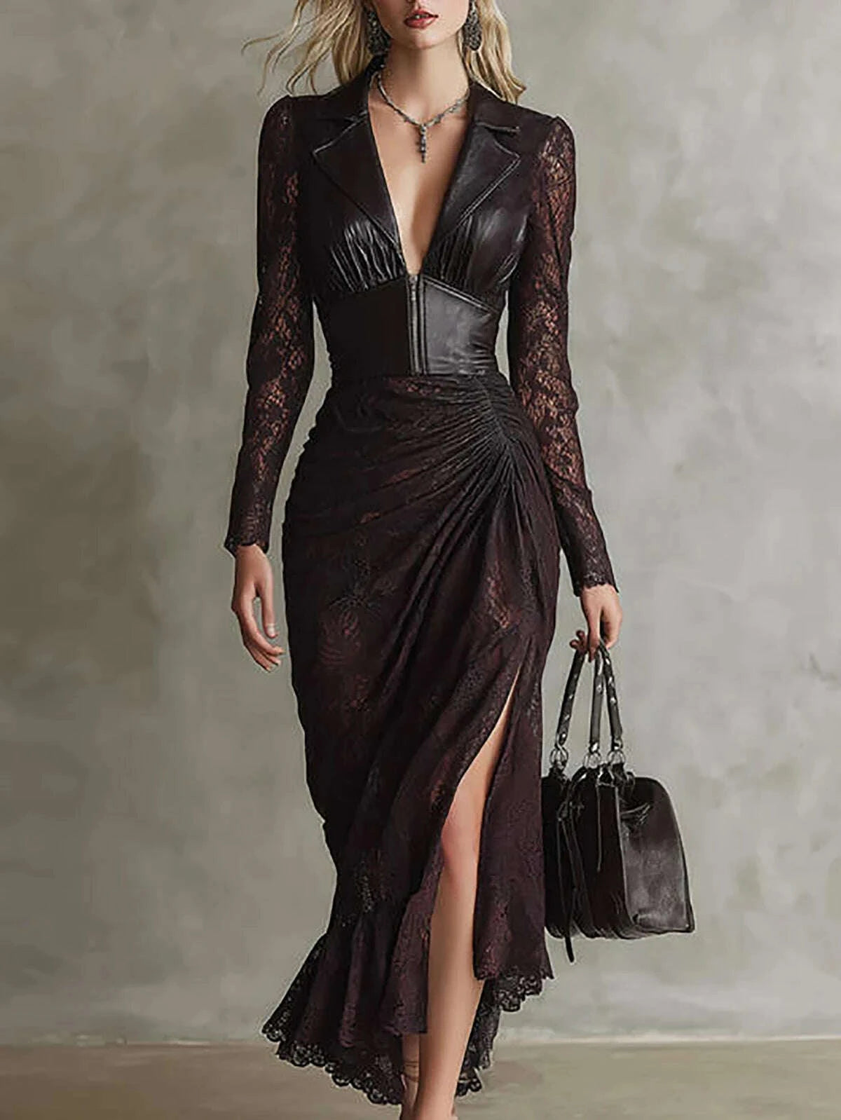 retro-imitation-pu-leather-womens-lace-dress-lapel-sheer-long-sleeve-high-waist-elegant-bodycon-dress-high-street-maxi-dresseskimludkimlud-35558288