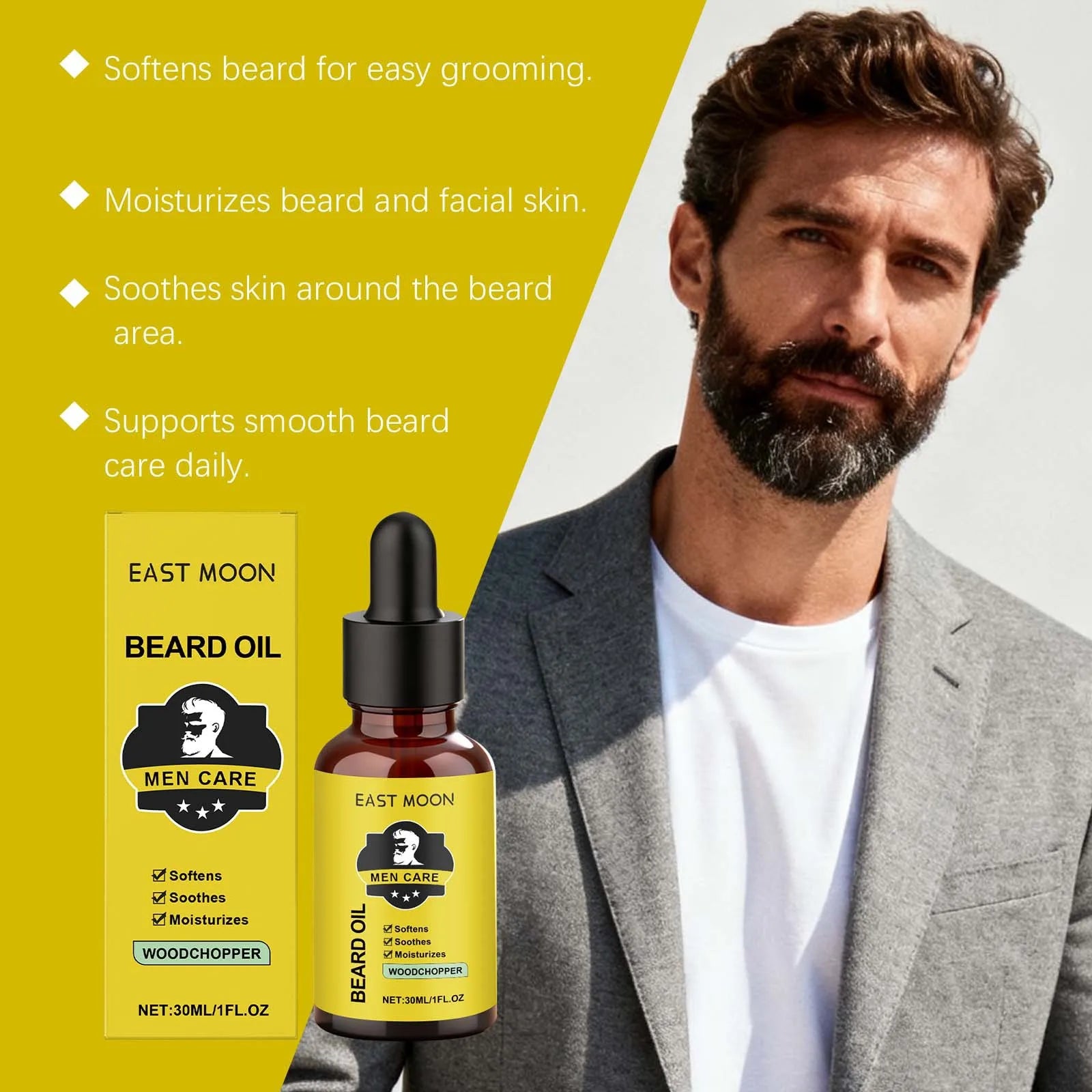 Nourishing Beard Care Oil Musk Scent — Bright Yellow | KIMLUD