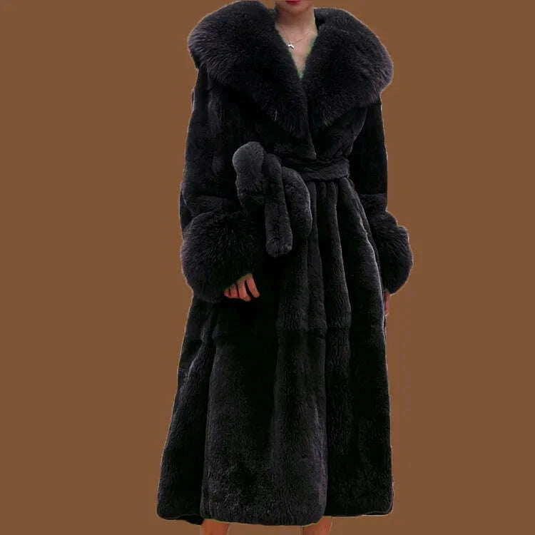 KIMLUD, 2024 Long Mink Coats Women Fur Coats Winter Outwear Faux Fur Jacket Female Long Sleeve Ladies Casual Oversize Fur Coat Parkas, KIMLUD Womens Clothes