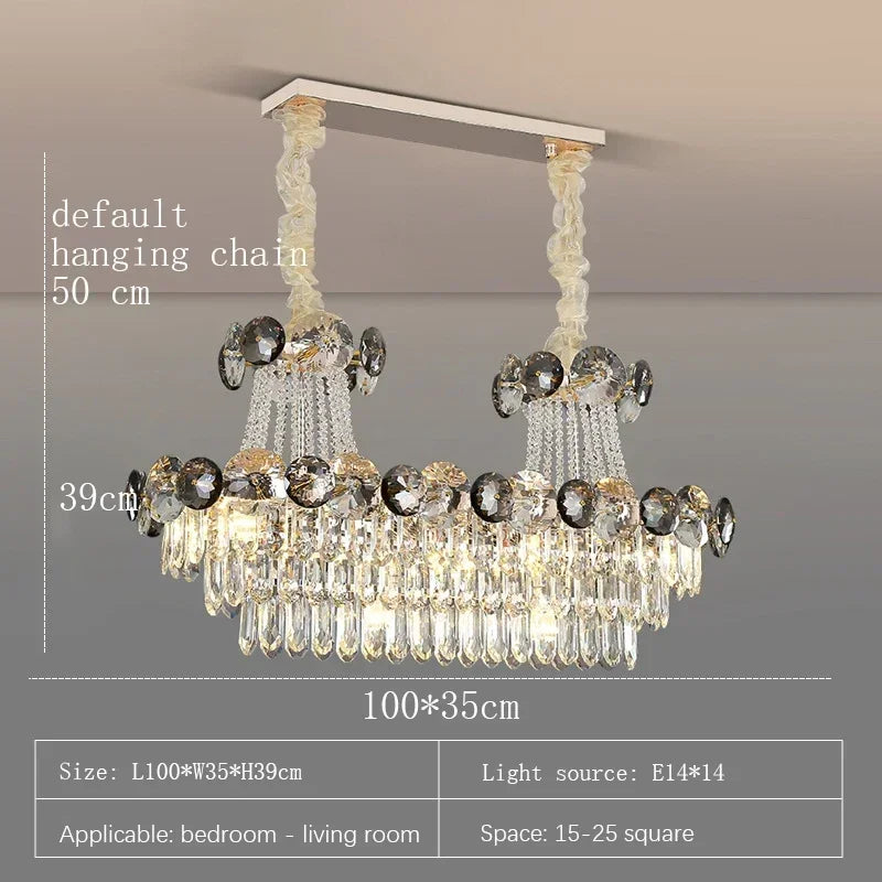 Crystal chandelier living room bedroom luxury modern minimalist villa decorative lamp 110V220V support customization