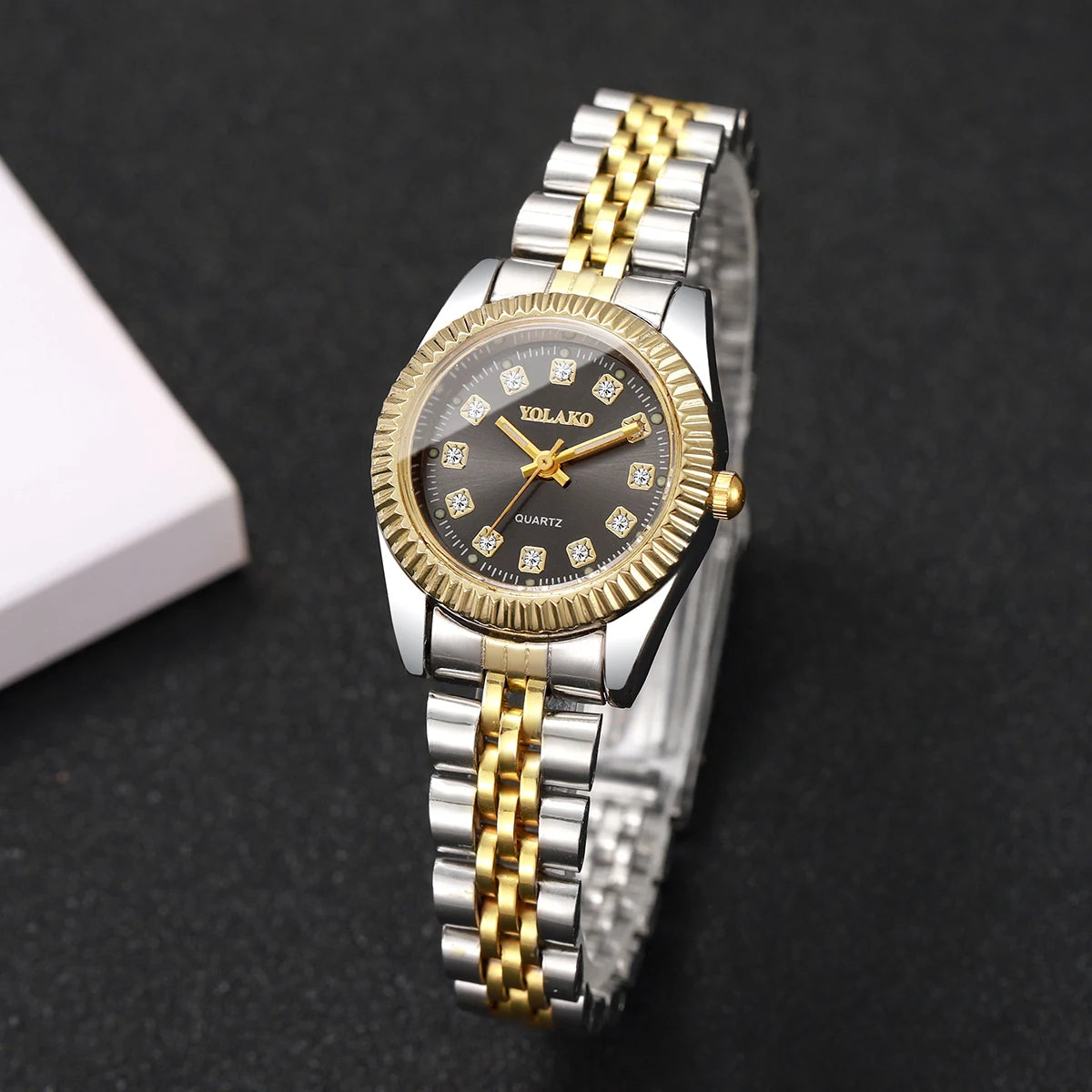 Luxury Rhinestone Women Watches Stainless Steel Band Quartz Wristwatch Clock Gift Reloj Mujer(Without Box)