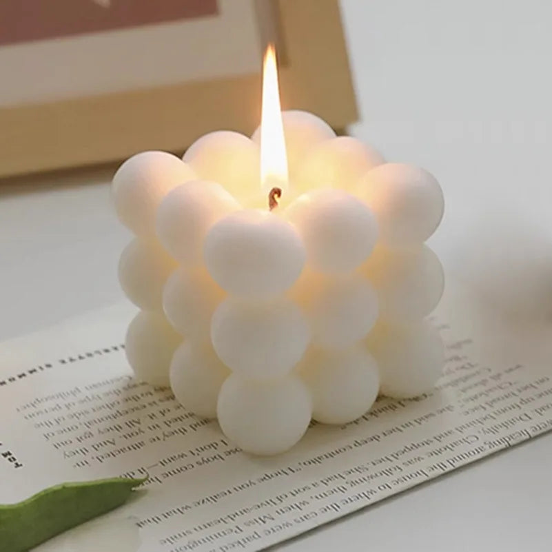 KIMLUD, 1pc Creative Ball-Shaped Soy Wax Magic Cube Aromatherapy Candle, High-End Wedding Favor Gift, Handmade Decorative Object, KIMLUD Womens Clothes