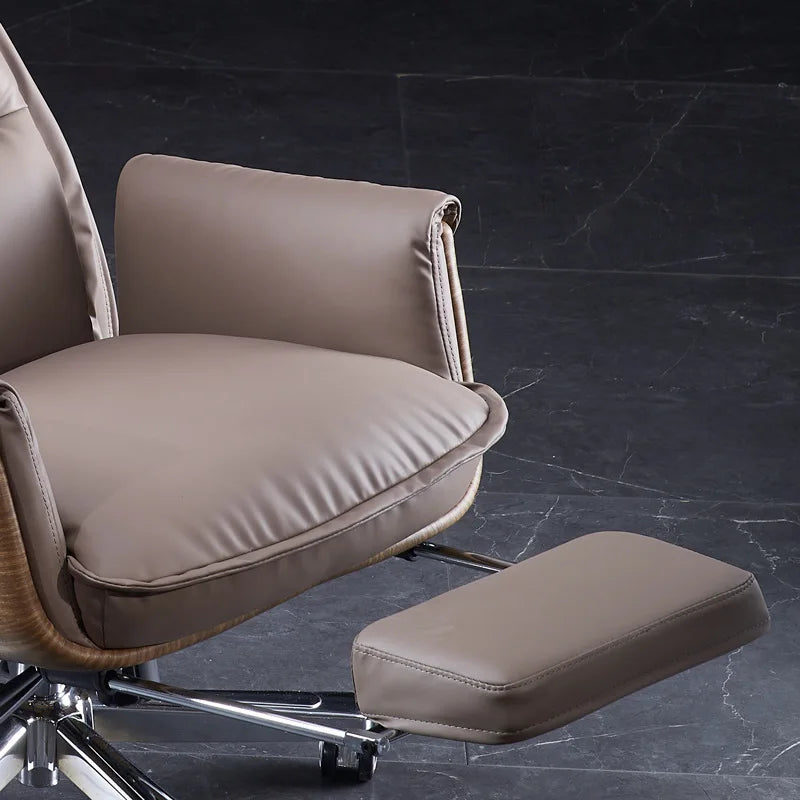 Leather-Textured Chair Home Boss — Warm Taupe | KIMLUD