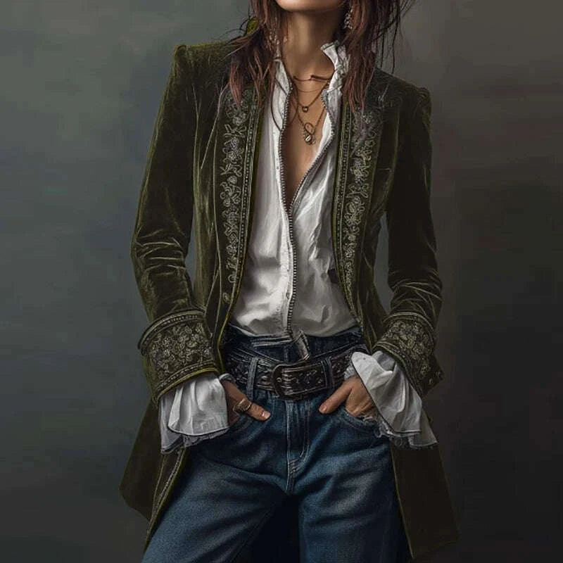 KIMLUD, New V Neck Patchwork Elegant Chic Jackets, Women Spring Autumn Long Sleeve Fashion Coat, Casual Simple Ladies Cardigan Outerwear, KIMLUD Womens Clothes