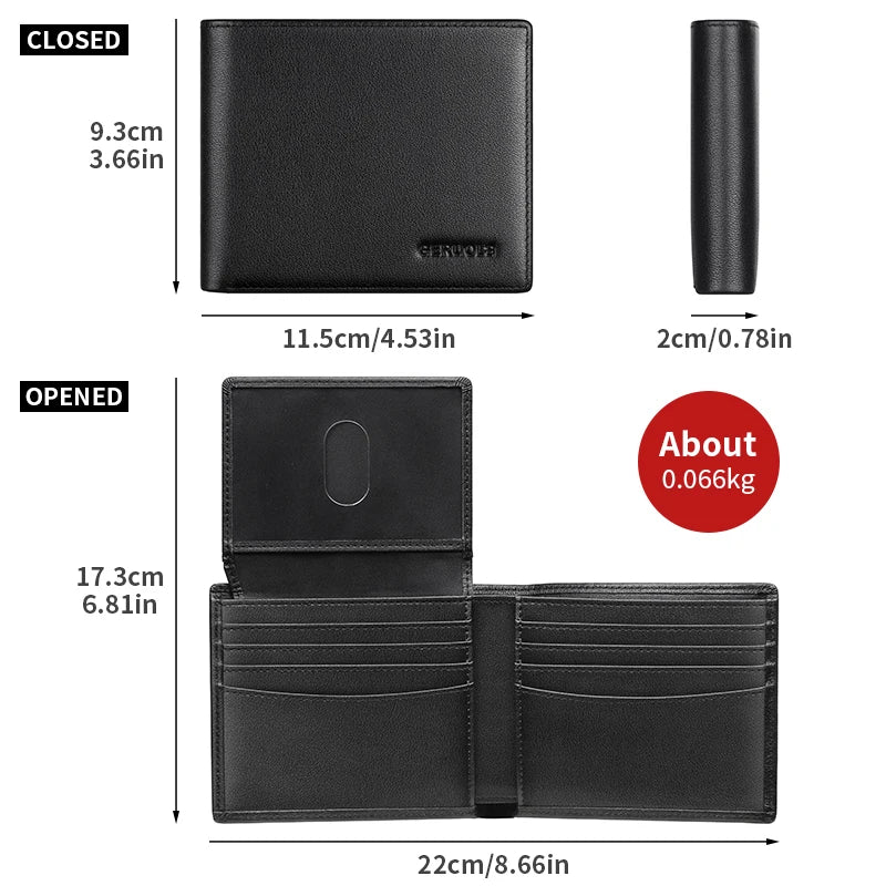 Men's Wallet – Large Capacity Ultra-Thin – Genuine Leather | KIMLUD