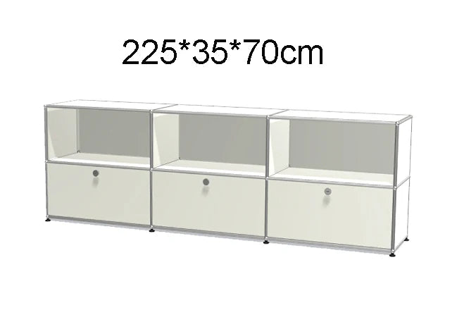 Stainless Steel Nightstand Modular Storage — Red | KIMLUD