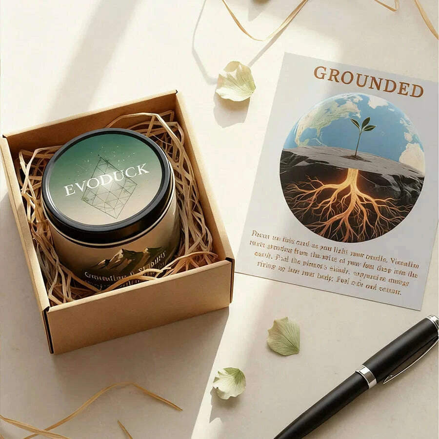 KIMLUD, EVDUCK 3oz Scented Candle, Vetiver & Cedarwood Scent with Crystals, for Gifting Suitable for Christmas, Halloween Female Friends, KIMLUD Womens Clothes