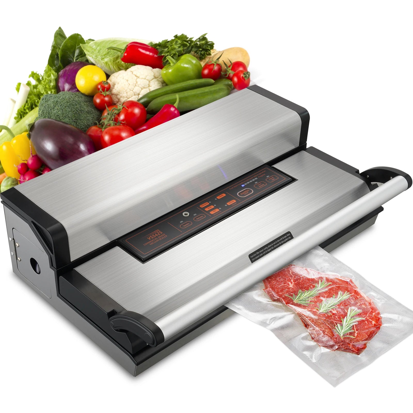 Automatic Vacuum Sealer Machine With Bag Roll Cutter — Black | KIMLUD