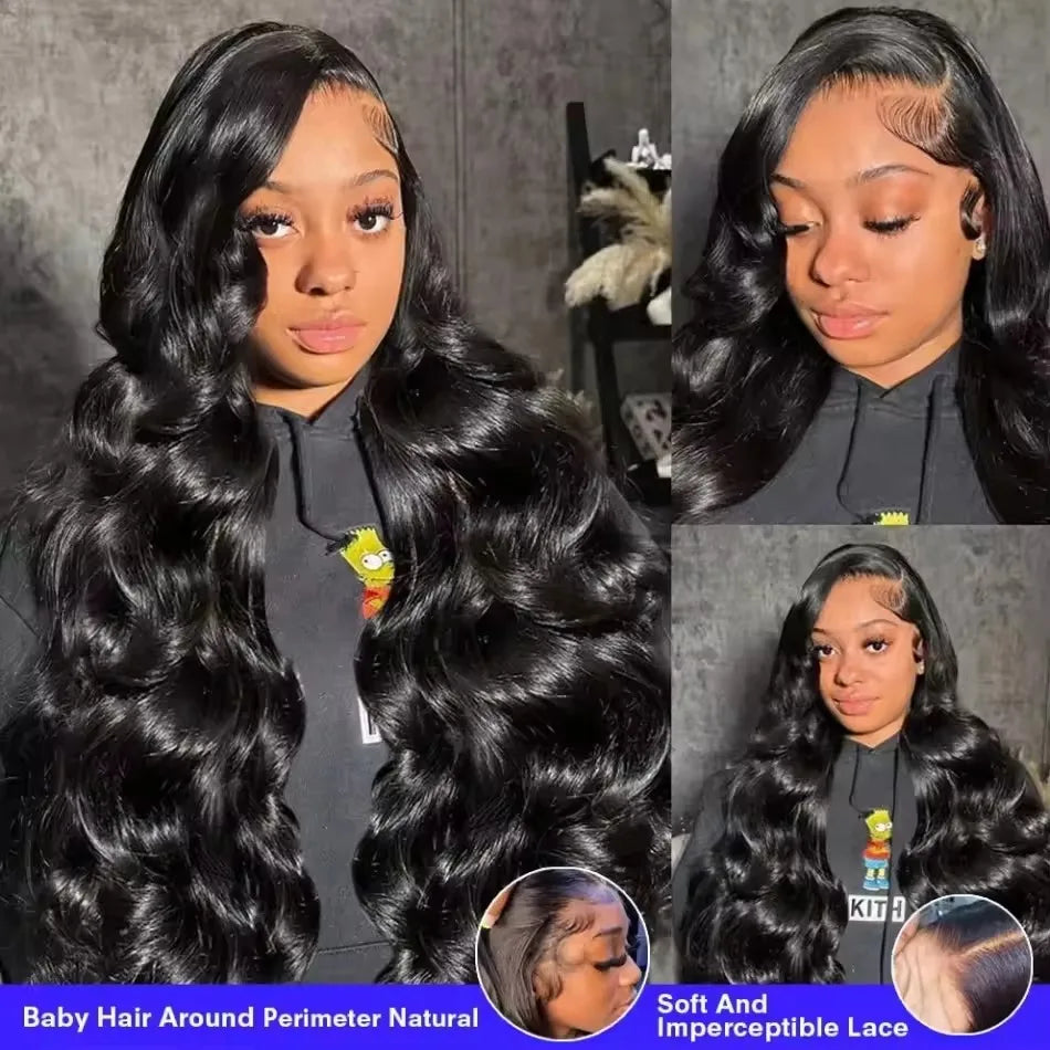 HD Transparent Lace Front Wig 40in Loose Wave — Black | KIMLUD