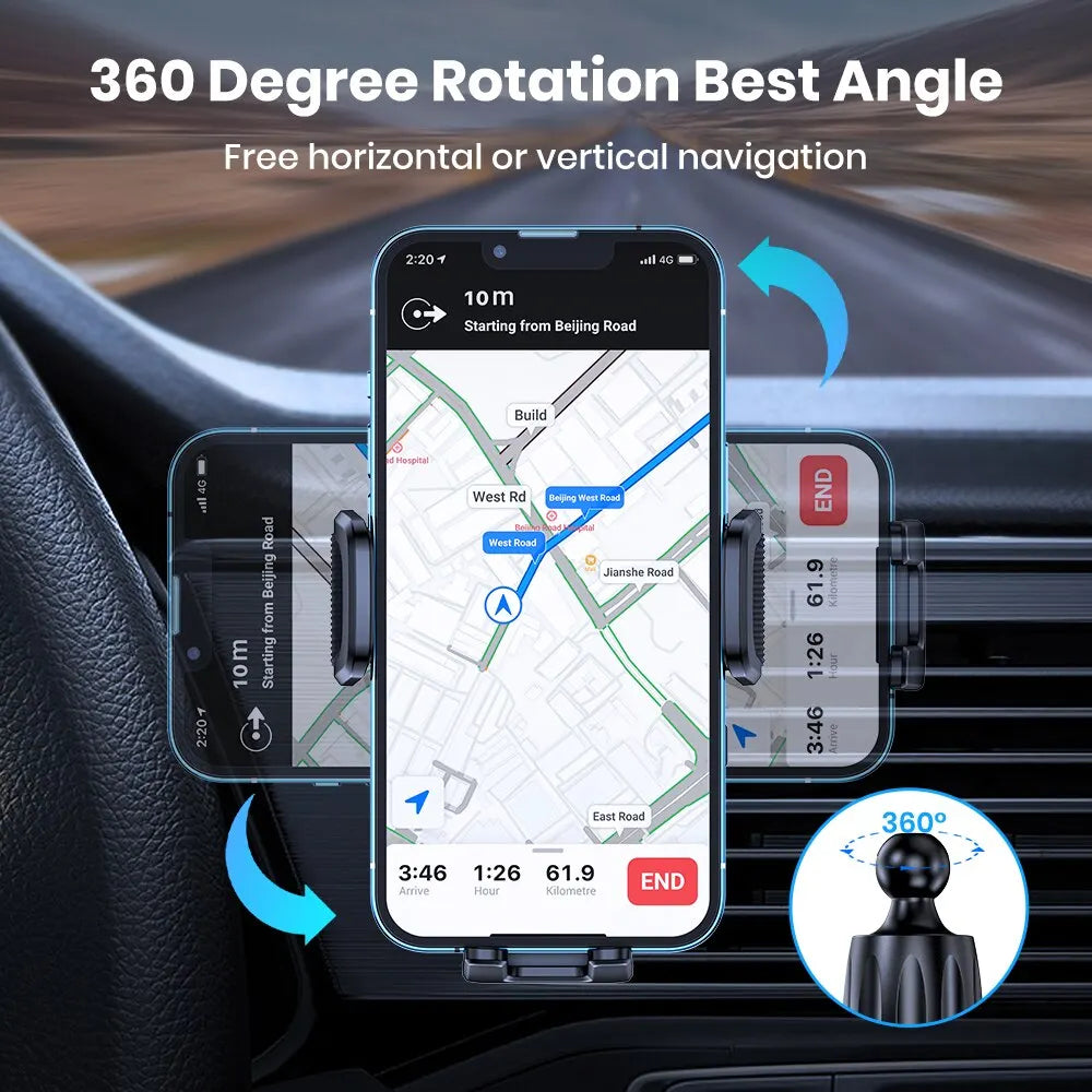 Car Phone Holder Mount – Upgraded Support Function – Metal | KIMLUD