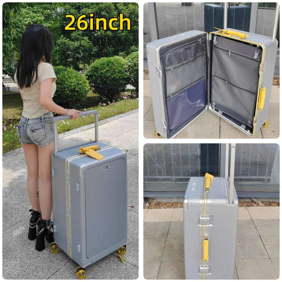 front-opening-pocket-rolling-luggage-aluminum-frame-wide-handle-trolley-suitcase-with-colorful-silent-wheels-usb-charging-plugkimlud-womens-fashion-34614822