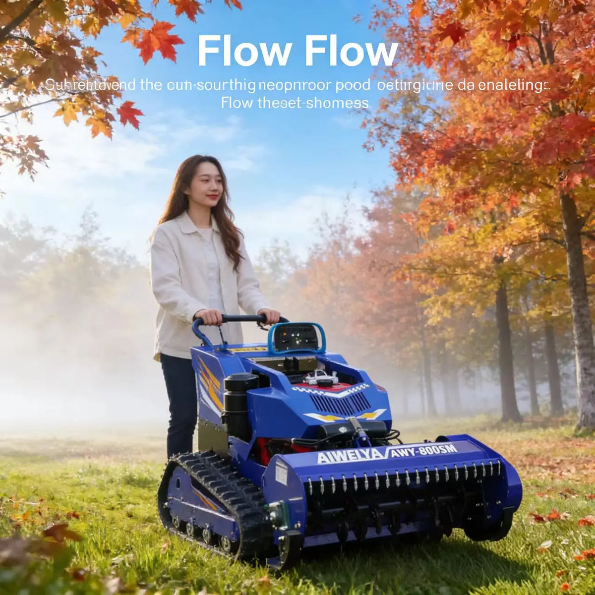 Remote Control Lawn Mower – Crawler – 80-100 cm Cutting Width | KIMLUD