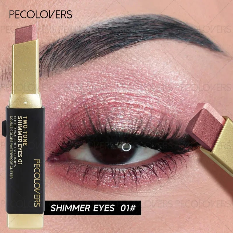 Two-color Push-pull Eye Shadow Stick, Multi-color Selection, One-touch Shape, Waterproof, Long-lasting and Natural