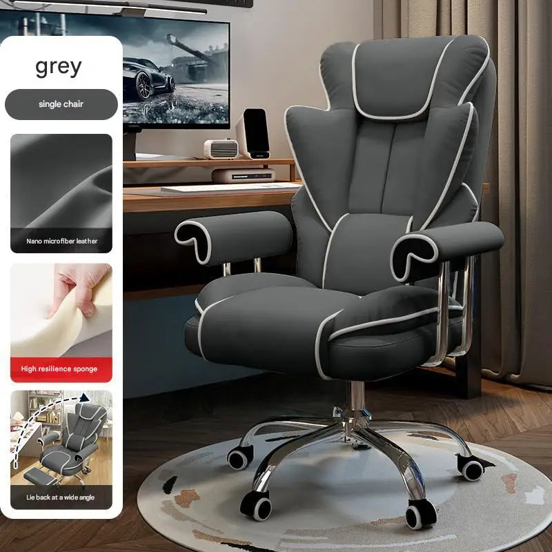 Ergonomic Kneeling Office Chair Cortex Upholstery With Contoured Backrest And Five-Star Mobility — Cream Ivory | KIMLUD