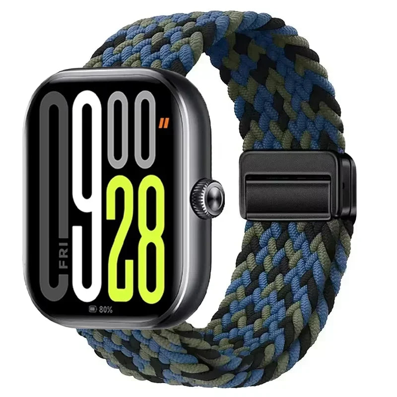 Magnetic Braided Nylon Loop Band for Xiaomi Redmi Watch 6 5 4 Strap Adjustable Sport Replacement Correa Bracelet Mi Band 9 8 Pro