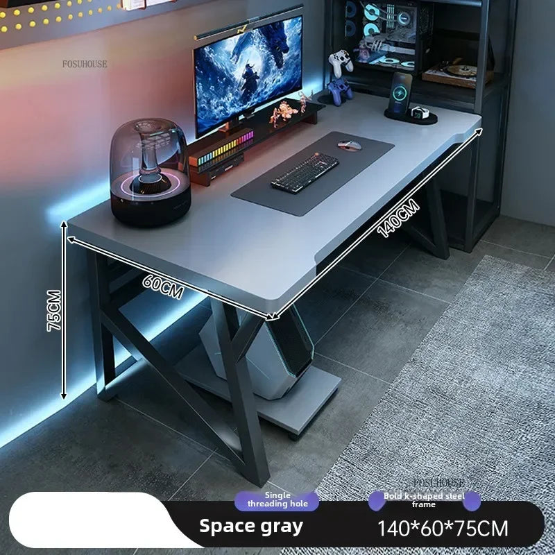 L-Shaped Double Computer Desk Home Office — Black | KIMLUD