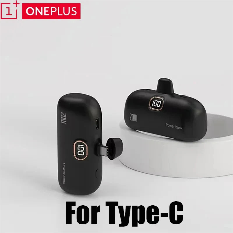 OnePlus 30000mAh Mini Portable Power Bank Capsule Mobile Power Supply Emergency External Battery Fast Charger For iPhone Xiaomi