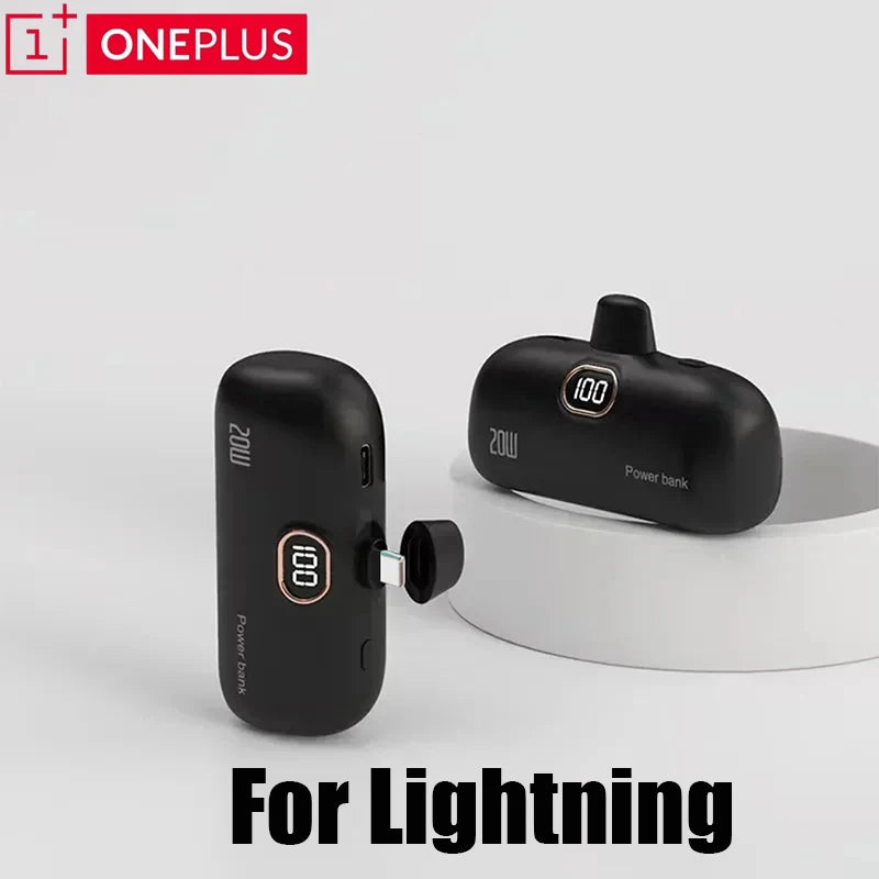 OnePlus 30000mAh Mini Portable Power Bank Capsule Mobile Power Supply Emergency External Battery Fast Charger For iPhone Xiaomi
