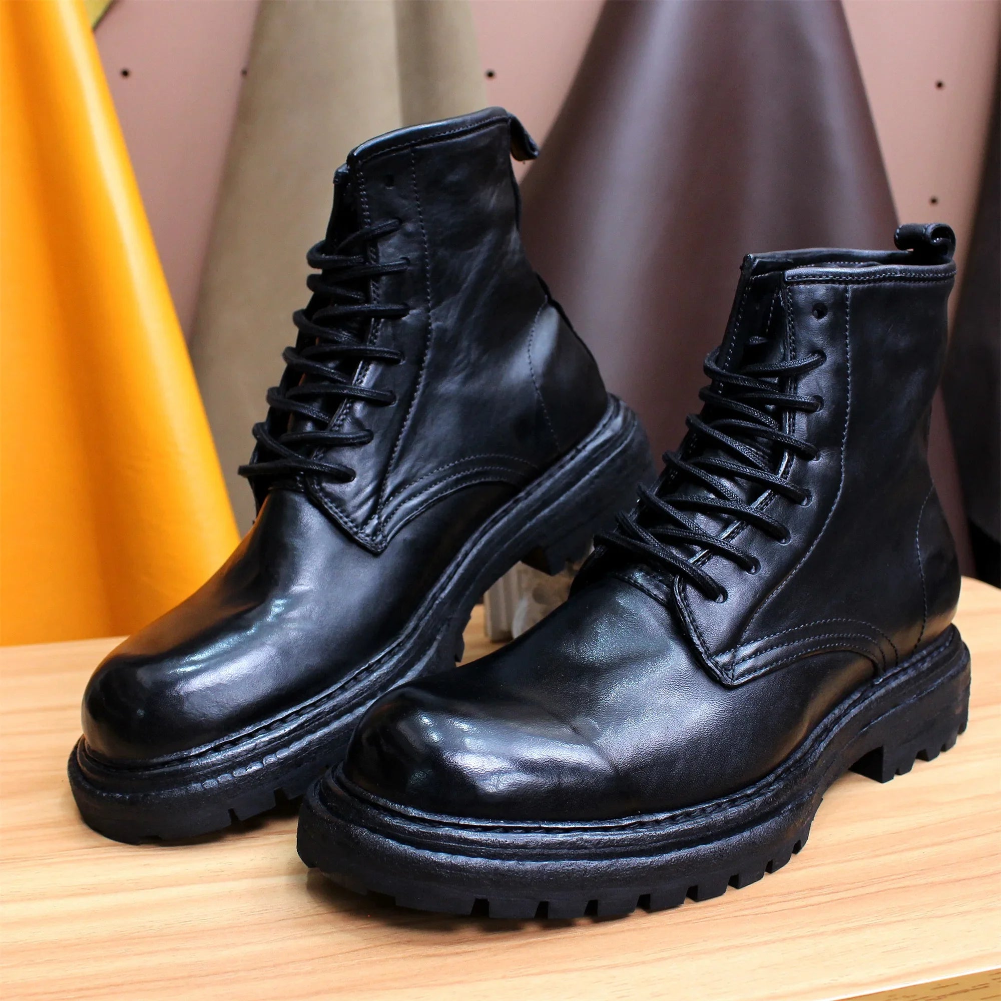 Goodyear Pure Handmade Horse Leather Boots for Men and Women, Custom Lace-up, Warm and Comfortable, High-end