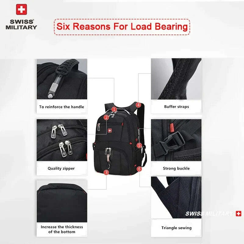 KIMLUD, Waterproof Men's Backpack 15.6/17 Inch Laptop Backpacks School Travel Bags Swiss-style Large Capacity Business Bagpack Mochila, KIMLUD Womens Clothes