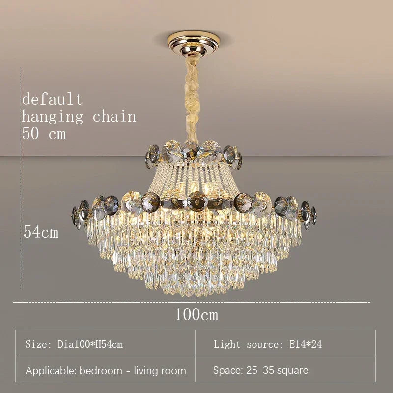 Crystal chandelier living room bedroom luxury modern minimalist villa decorative lamp 110V220V support customization