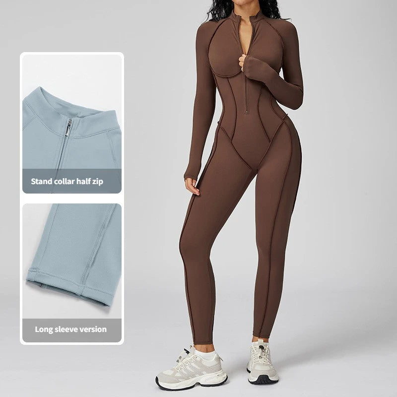 Yoga Bodysuit Long Sleeve – Moisture Wicking Nylon | KIMLUD