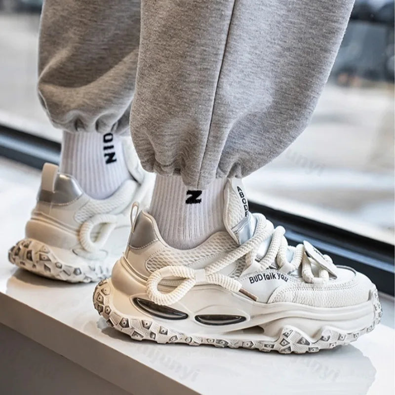 Fashion Trend Casual Low Top Non Slip Sport Shoes for Men 2025 Autumn New Mesh Breathable Comfortable Versatile Chunky sneakers