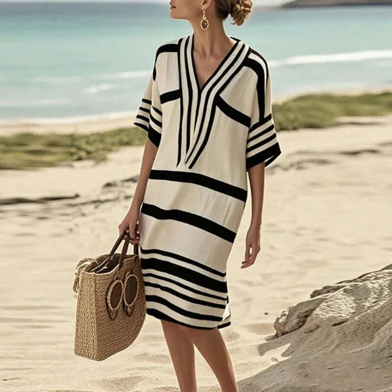 spring-casual-v-neck-holiday-dress-mujer-woman-summer-short-sleeve-loose-boho-dress-2025-new-retro-striped-print-commute-dresseskimlud-womens-fashion-34615419