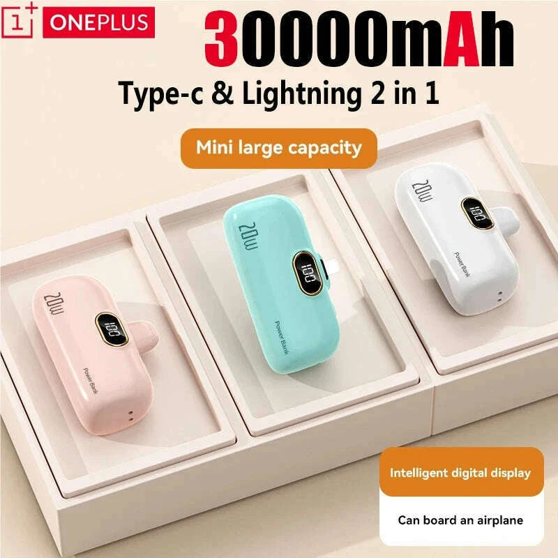 oneplus-30000mah-mini-portable-power-bank-capsule-mobile-power-supply-emergency-external-battery-fast-charger-for-iphone-xiaomikimlud-womens-fashion-34601928