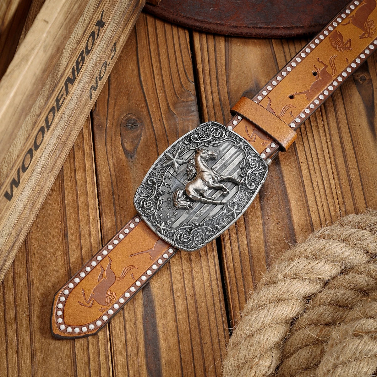 Luxurious Premium Western-Style PU Belt — Black | KIMLUD