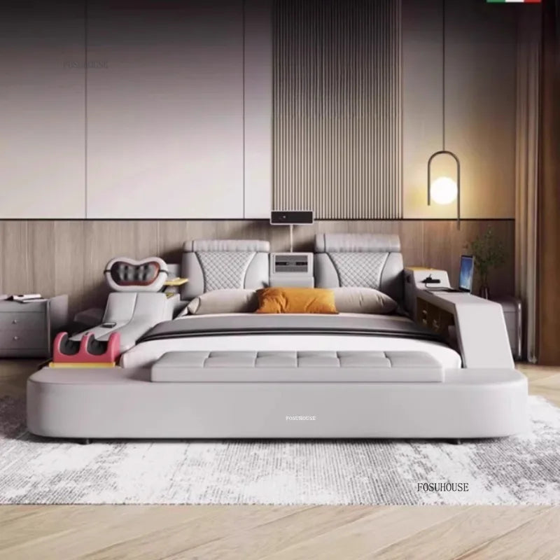 Simple Bedroom Beds Smart Massage Tatami Double Bed Modern Wedding Bed with Projector Multifunctional Beds Bedroom Furniture
