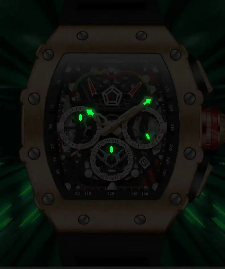 Sport Watch Quartz Chronograph Luminous — Black | KIMLUD