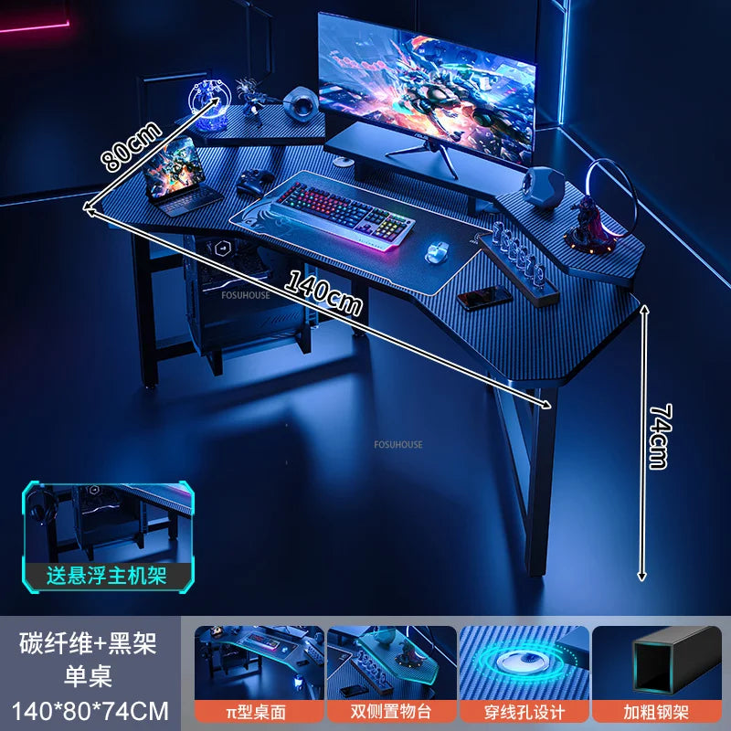 Nordic Simple Desk E-sports Gaming — Black | KIMLUD