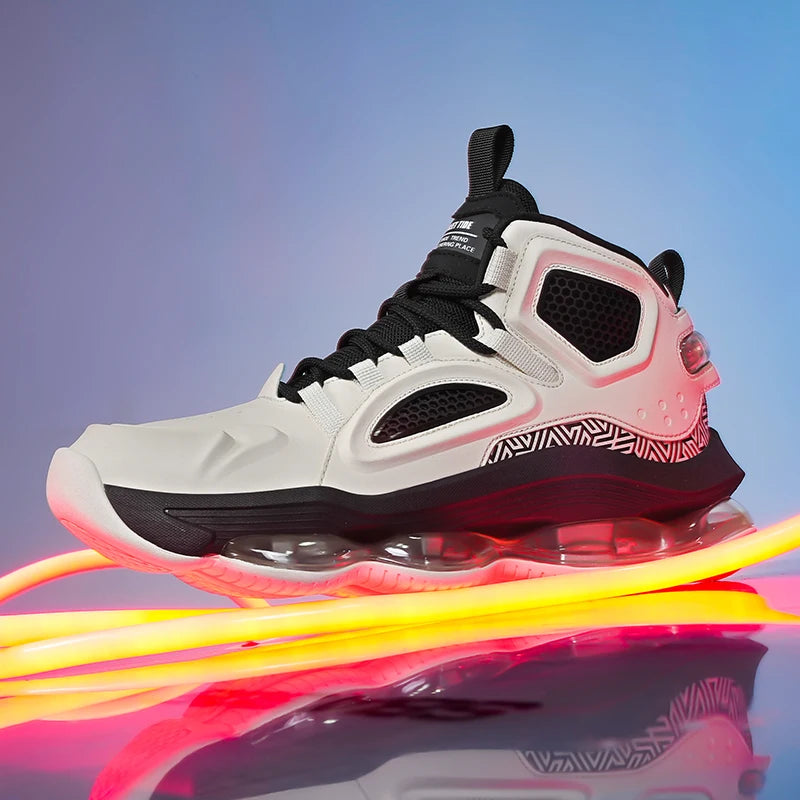 Men's Basketball Shoes Breathable Cushioning Non-Slip Wearable Runing Shoes Gym Training Athletic Basketball Sneakers for Women