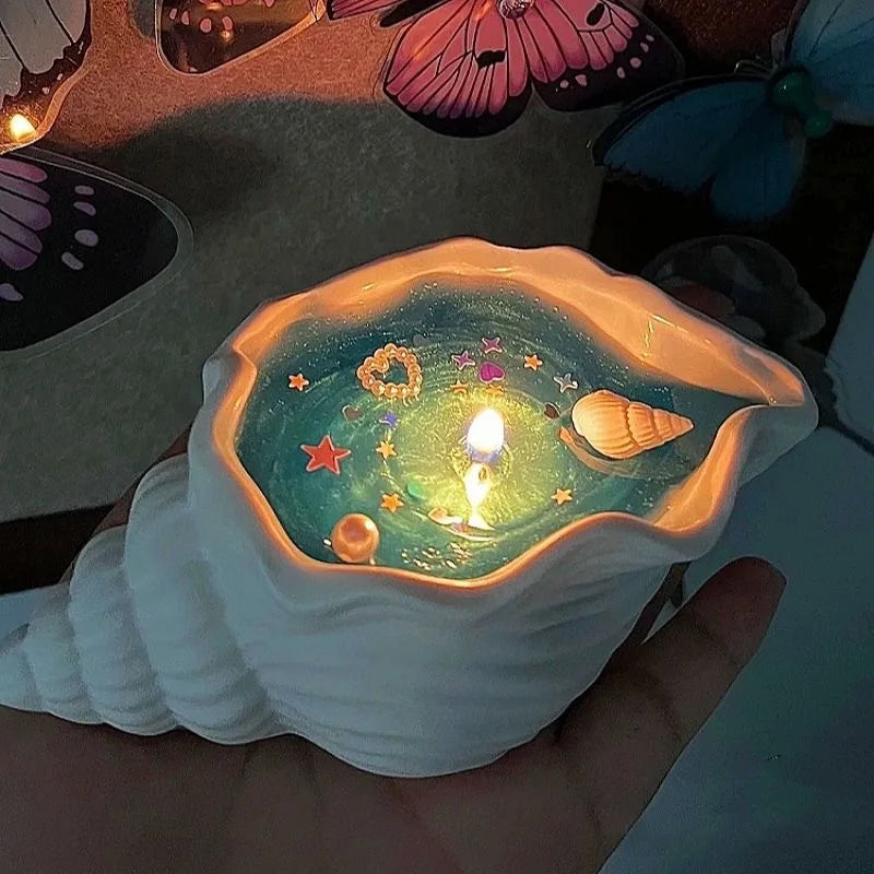 KIMLUD, Sea Shell Aromatherapy Candle Creative Starfish Shell Scented Candle Sea Shell Candle Handmade Sea Shell Whirlpool Candles, KIMLUD Womens Clothes