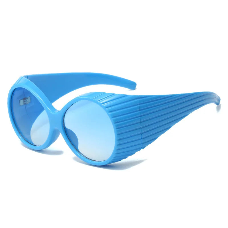 Punk Polycarbonate Solid Sunglasses — Black | KIMLUD