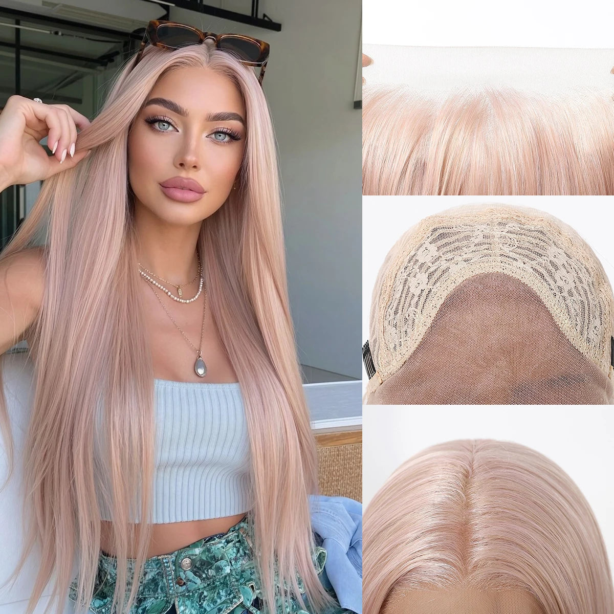 Lace Front Wig – HD Lace Front – Synthetic – Ash Pink | KIMLUD