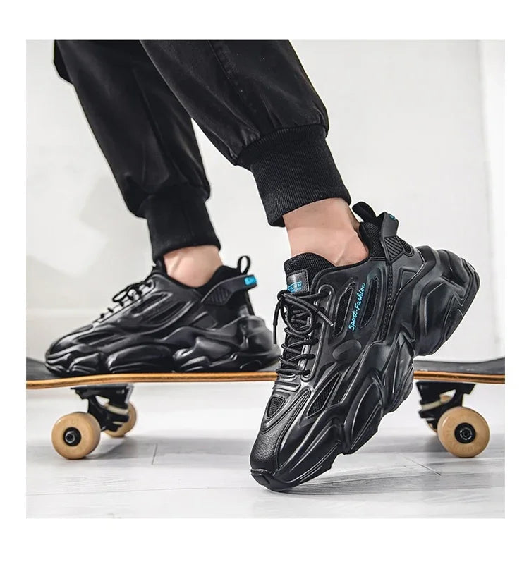 Breathable Mesh Sneakers Sport Walking — Black | KIMLUD