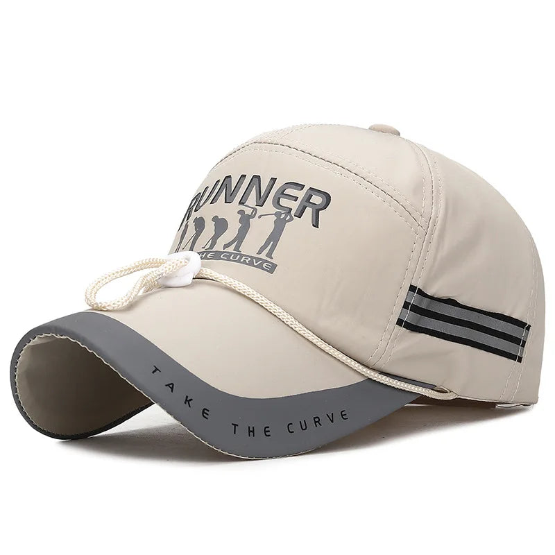 Breathable Adjustable Baseball Cap Extended Brim — Red | KIMLUD