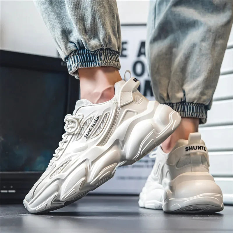 Breathable Mesh Sneakers Sport Walking — Black | KIMLUD