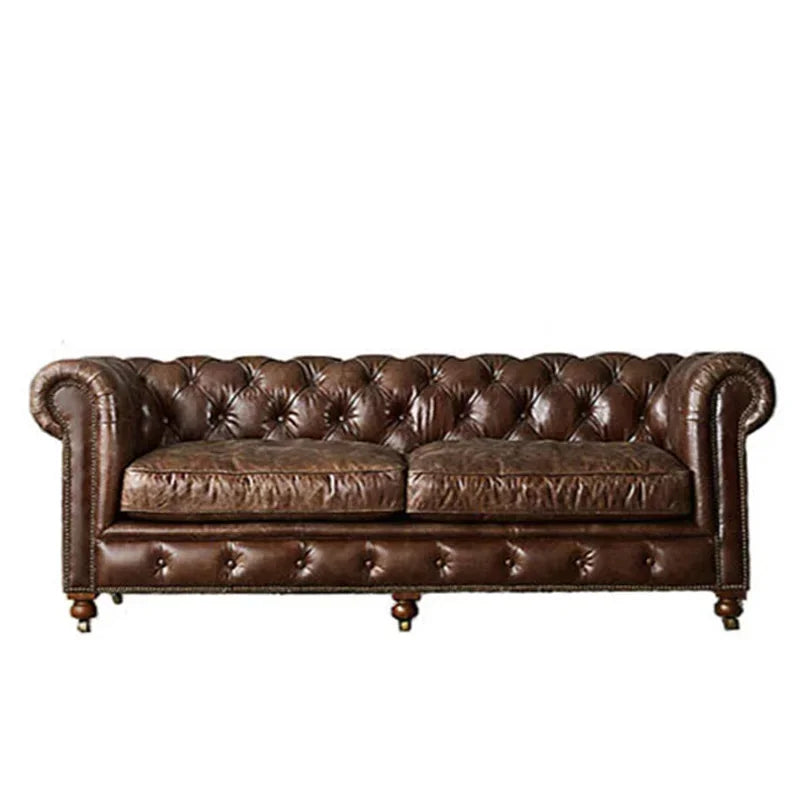 A Luxury vintage Chesterfield Sofa Antique Deep Button American 3 sitzer leder sofa Luxurious Elegant royal wohnzimmer sofa